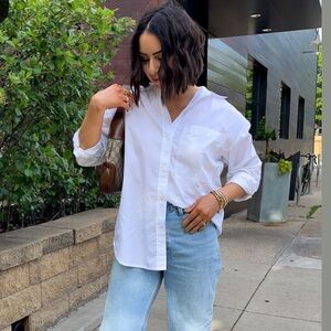 White Fitted Button Down Shirt from New Directions